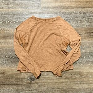 100% cotton washed brown long sleeve